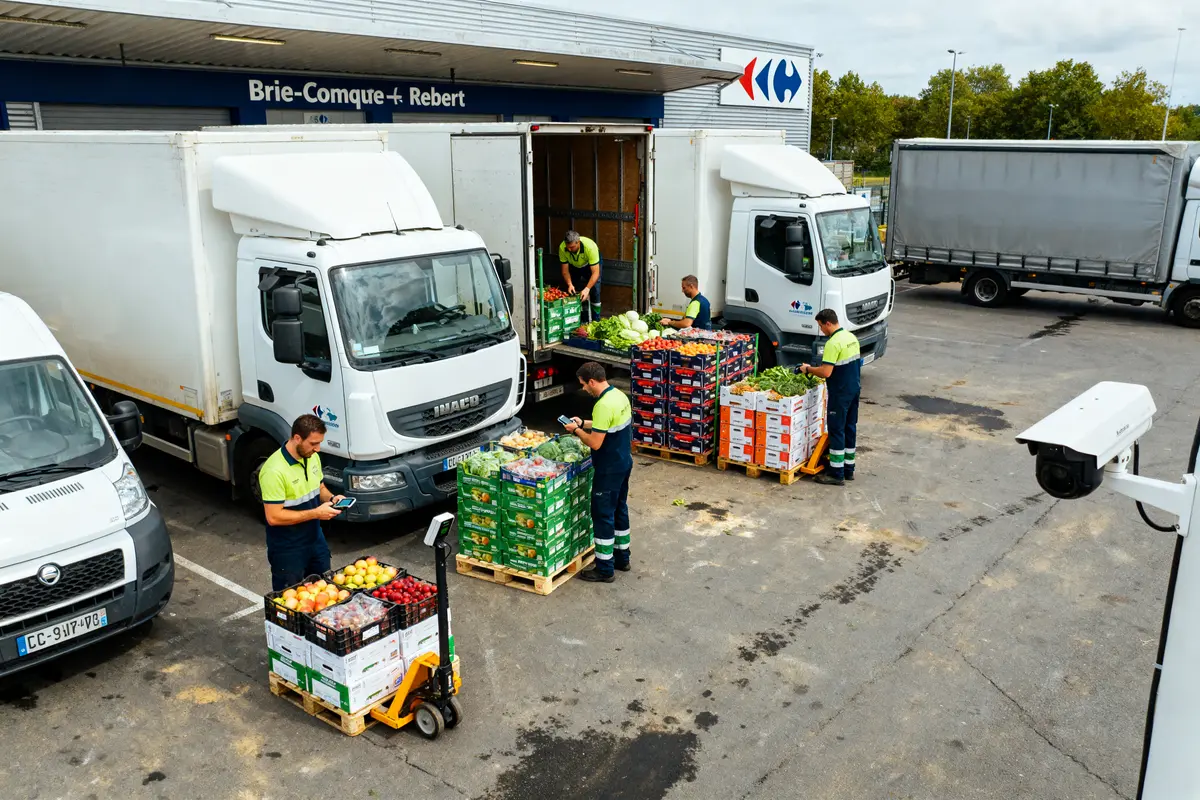 Livraison de fruits et légumes à la supply chain Carrefour de Brie-Comte-Robert